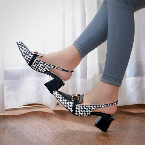 ZARA CHECK BLOCK HEEL